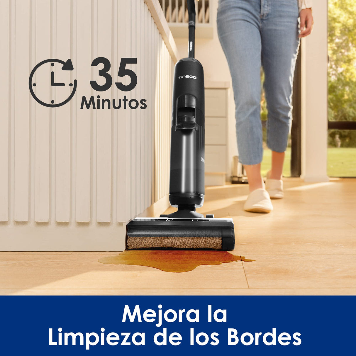Tineco Floor One S5 Aspiradora Escoba Inteligente, Aspiradora en Seco y Húmedo, Sin Cables, Pantalla Digital, Sensor Inteligente, Friegasuelos