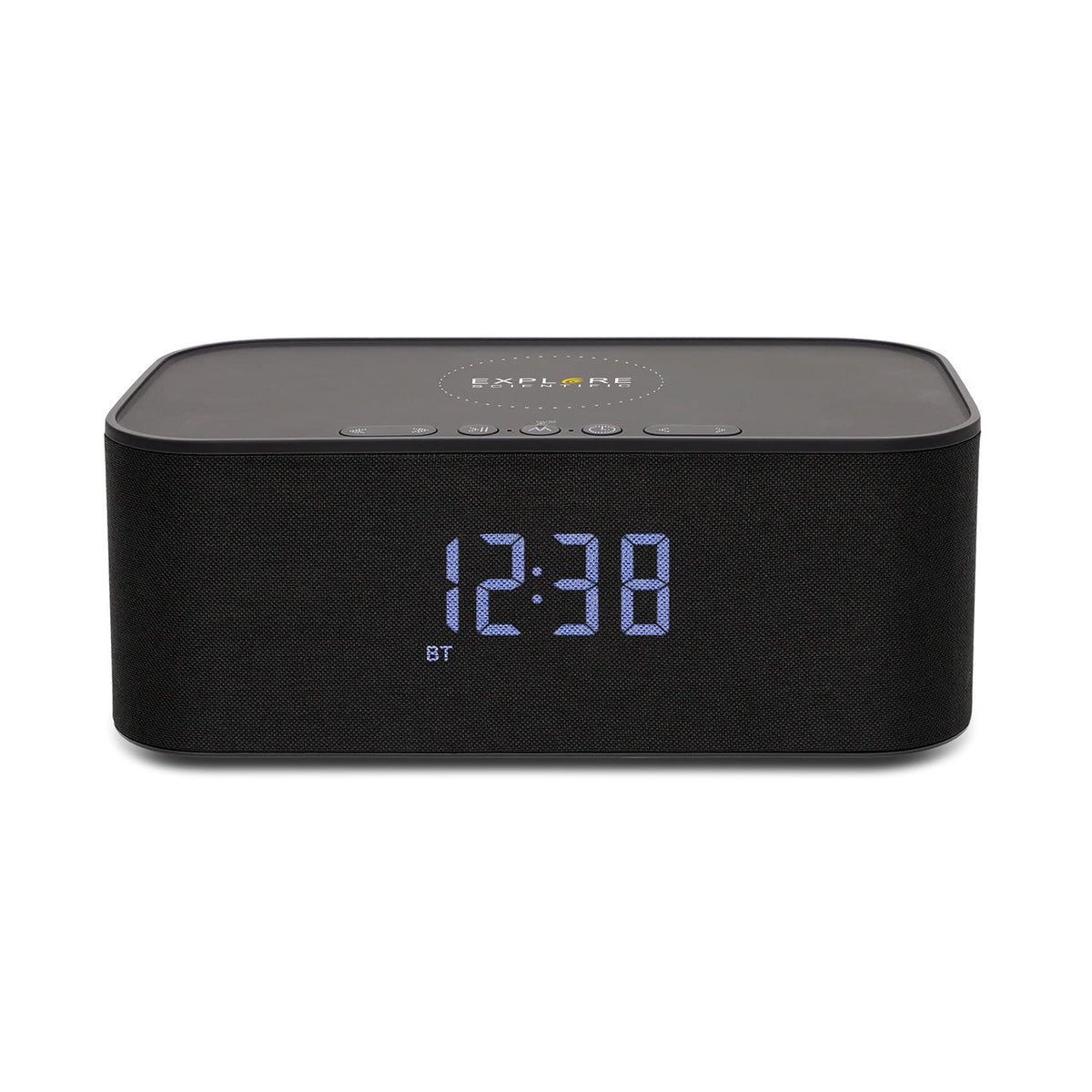 Explore Scientific BCC1001 - Altavoz estéreo Bluetooth con función de Despertador y Carga, Color Negro