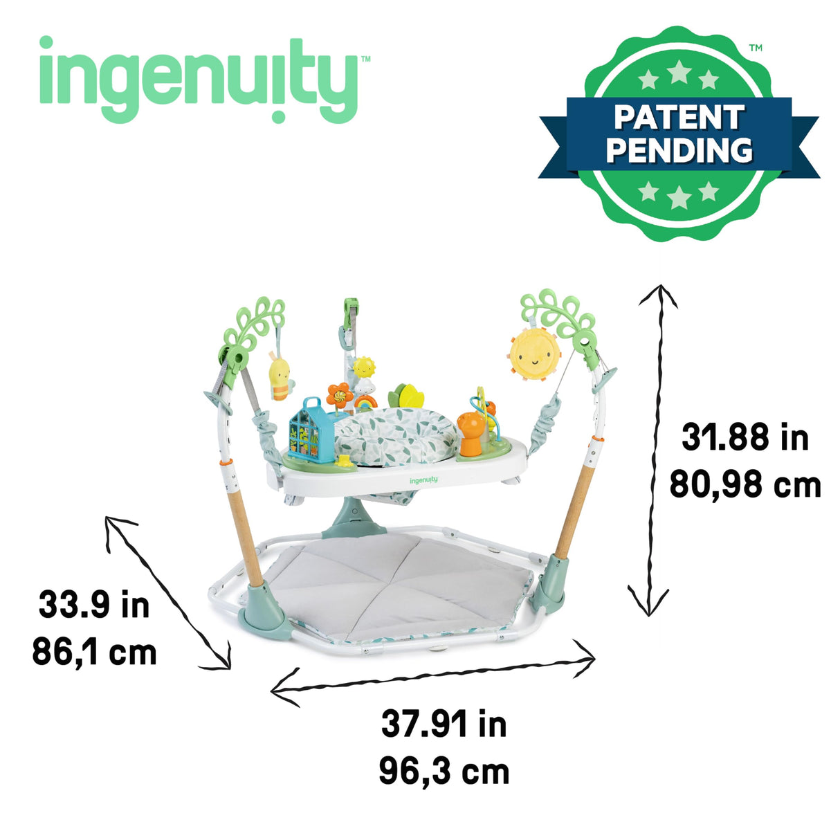 Ingenuity Tummy-to-Toes 6-in-1 Milestone Center Juguete para bebé, Multicolor, 0-48 Months (up 26lbs) (Kids2, Inc. 16904)