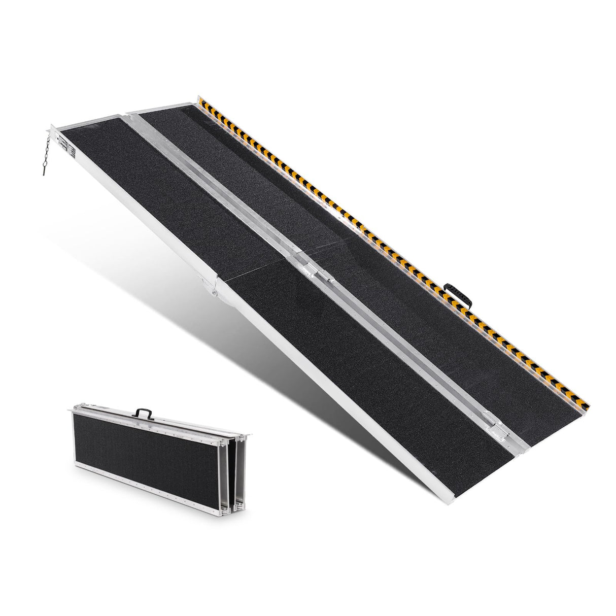 VEVOR Rampa para silla de ruedas capacidad de 800 libras rampa de umbral plegable portátil de aluminio antideslizante de 120 pulgadas para scooter, discapacitados, escalones, hogar, escaleras, puertas