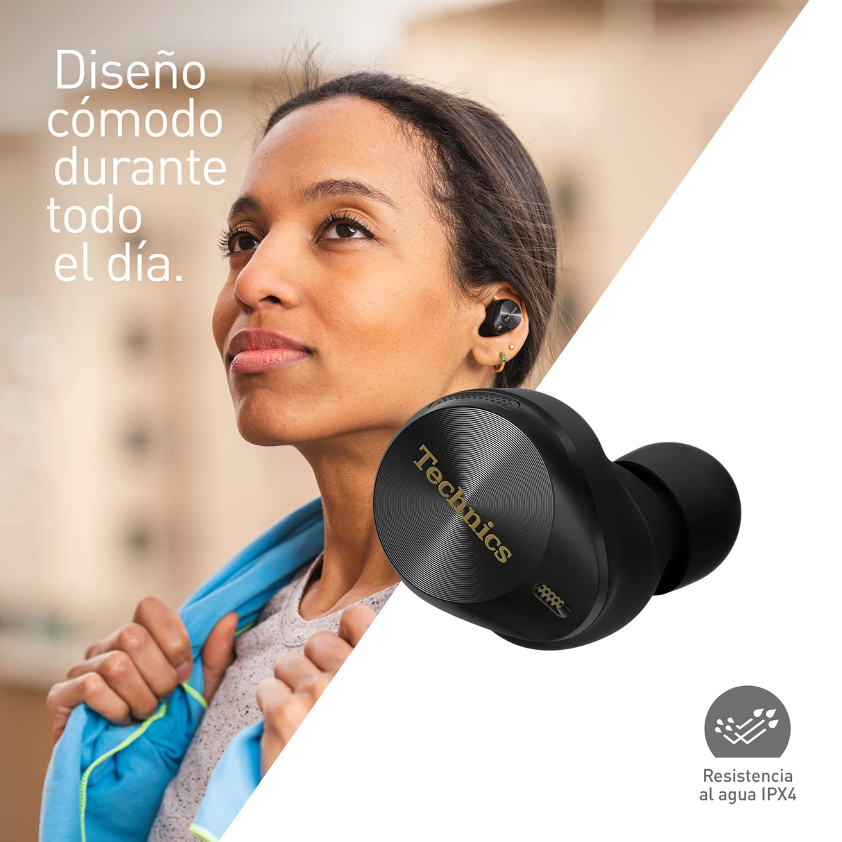 Technics EAH-AZ80E-K Auriculares Inalámbricos con Cancelación De Ruido, Bluetooth Multipunto 3 Dispositivos, Cómodos Intraurales, Carga Inalambrica, Negro
