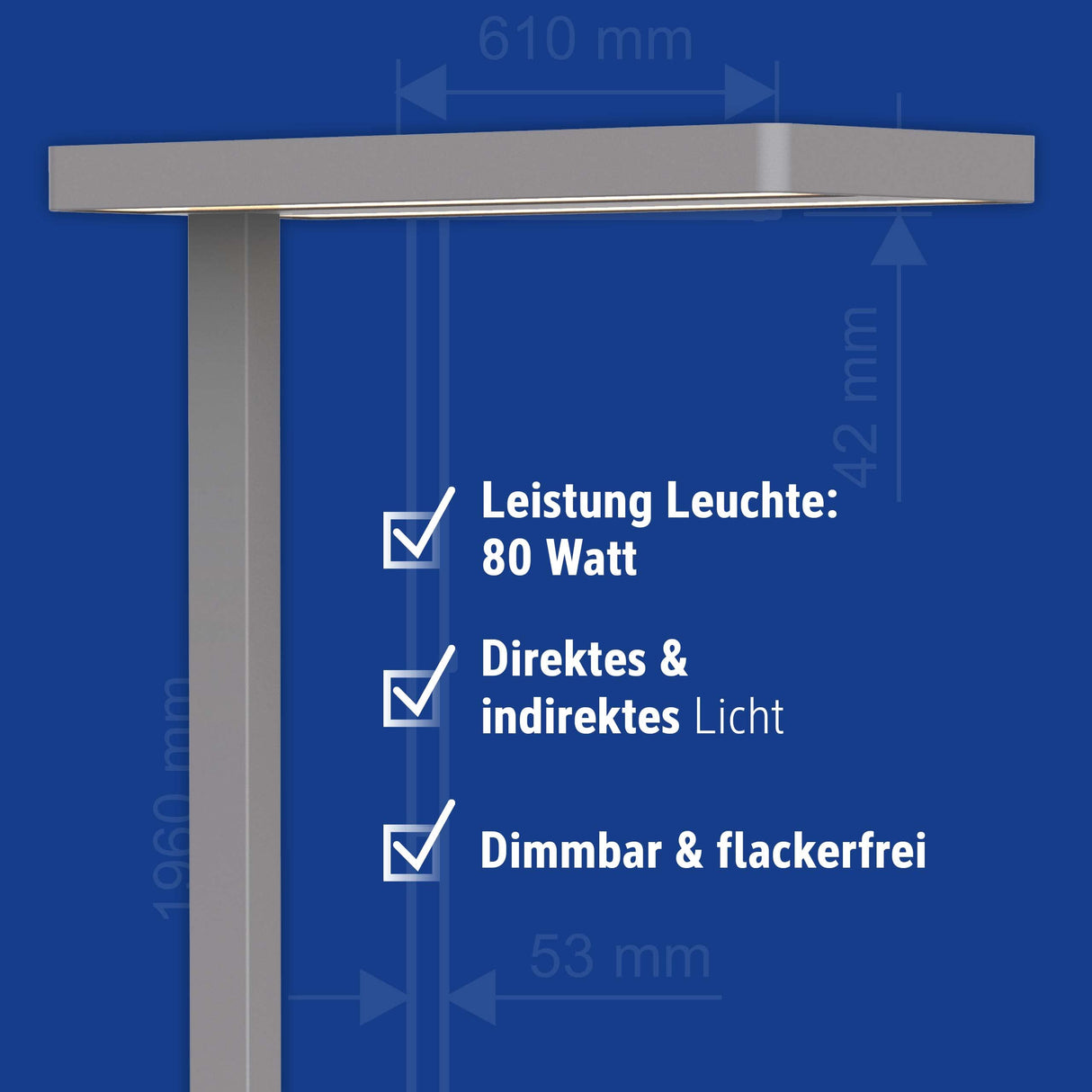 MAUL MAULjaval-Pinza para Mesa, 48 W, Plata, Klemmfuß