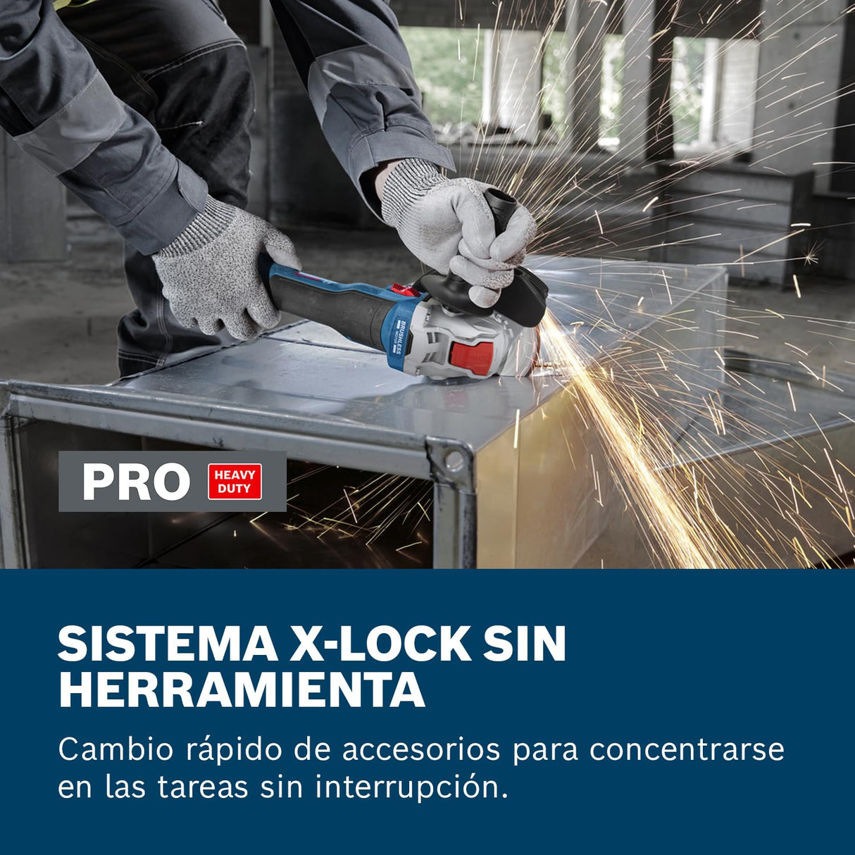 Amoladora angular a batería GWX 18V-8 con Bosch Professional 18V System y X-LOCK (incl. 2 baterías GBA 18V 4.0 Ah, cargador rápido GAL 18V-40, empuñadura auxiliar, cubierta de protección, L-BOXX 136)