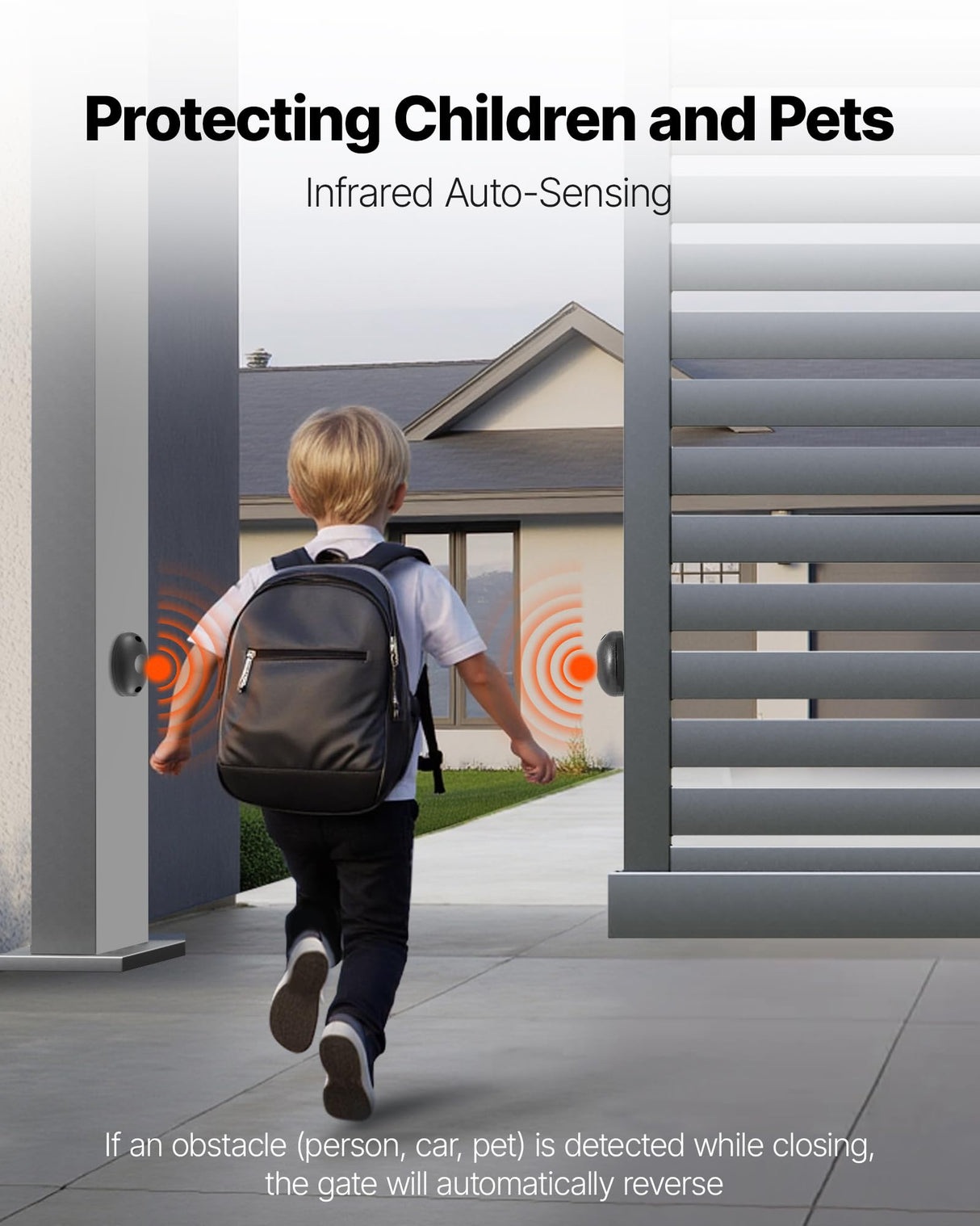 VEVOR Abridor de Puerta Corrediza Eléctrico 550 W para Puertas de hasta 25 m Carga de 1500 kg con Cremallera de Nailon, Sensor Infrarrojo, 2 Controles Remotos, Sistema de Apertura de Portones 10 m/min