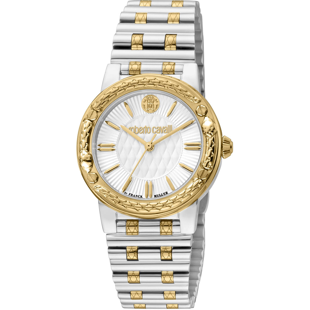 Roberto Cavalli by Franck Muller Reloj Analógico para Mujeres de Cuarzo con Correa en Acero Inoxidable RV1L188M0081
