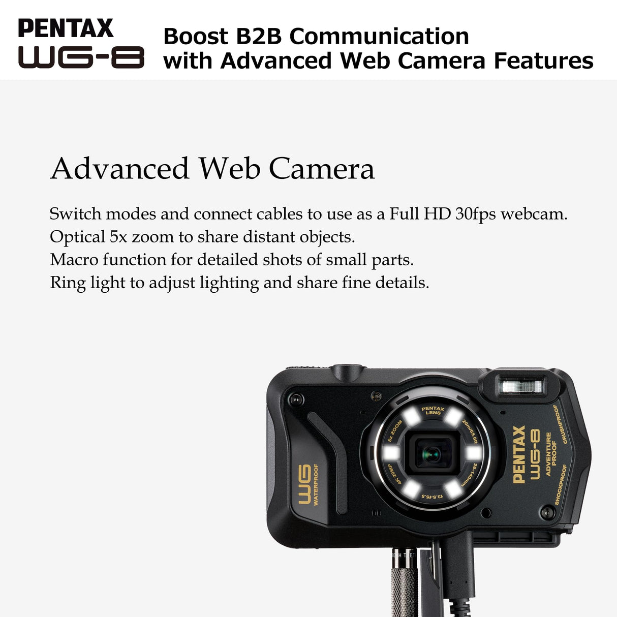 PENTAX WG-8 Digitalcamera Black