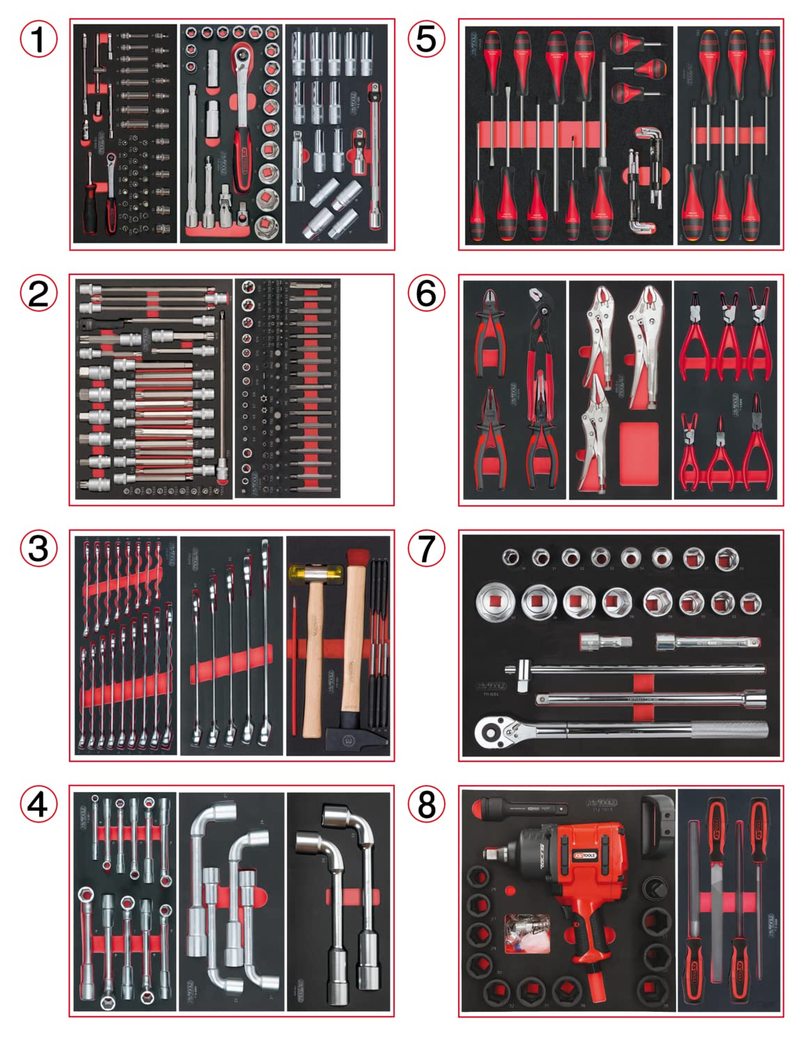 KS Tools 714.0330 Composición de 354 herramientas pl 8 cajones para carro