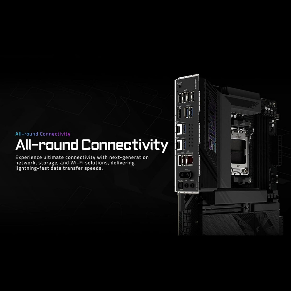 GIGABYTE X870E AORUS Elite WIFI7 AM5 LGA 1718, ATX, DDR5, 4X M.2, PCIe 5.0, USB4, Wi-Fi 7, 2.5GbE LAN, EZ-Latch, Q-Flash
