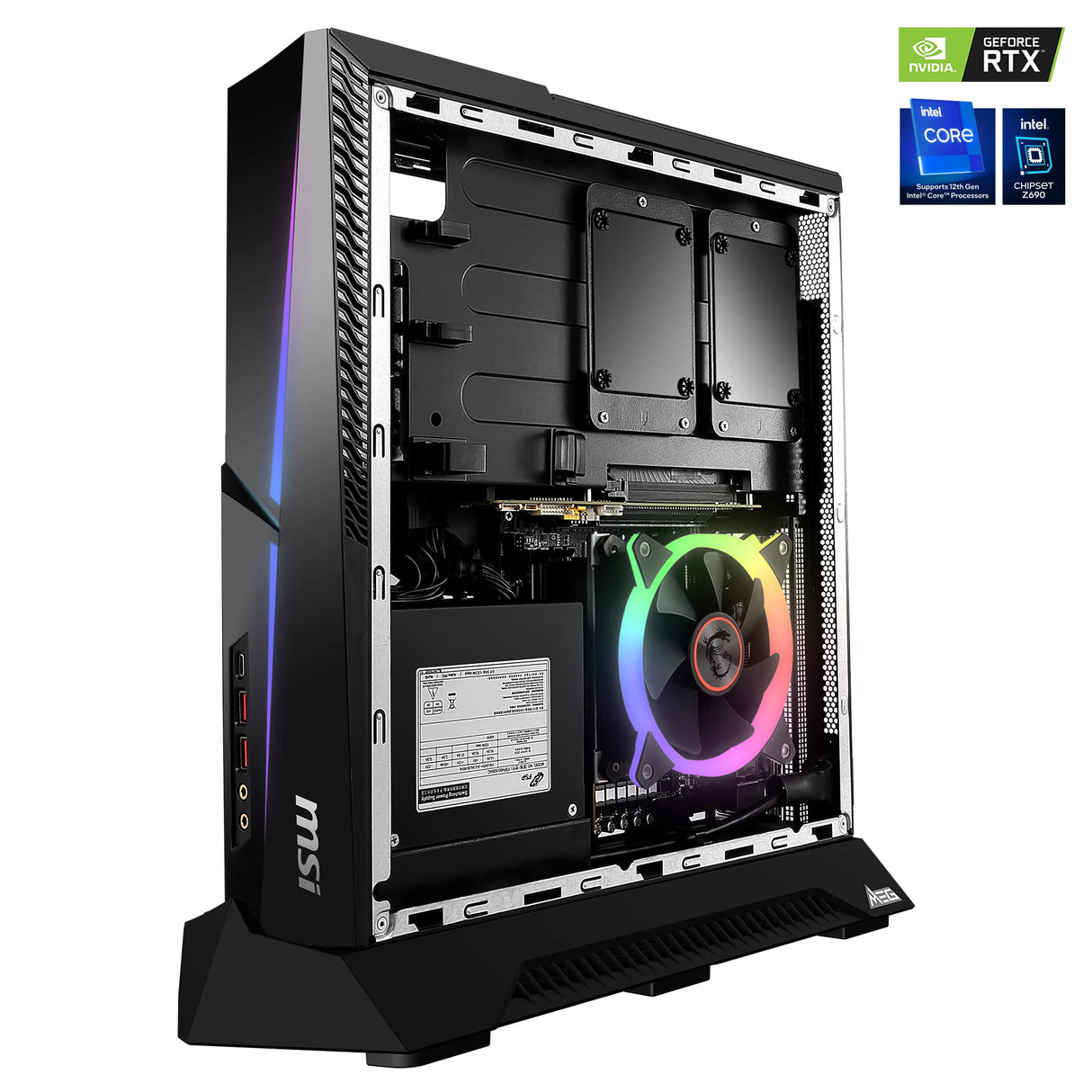 MSI Meg Trident X 12VTF-204IT Desktop Gaming, Intel Core i7-12700K, 32GB RAM, 2000GB SSD, 1000GB HDD, NVIDIA GeForce RTX 3080 Ti VENTUS 3X 12G OC, RGB Mystic Light, Windows 11 Home