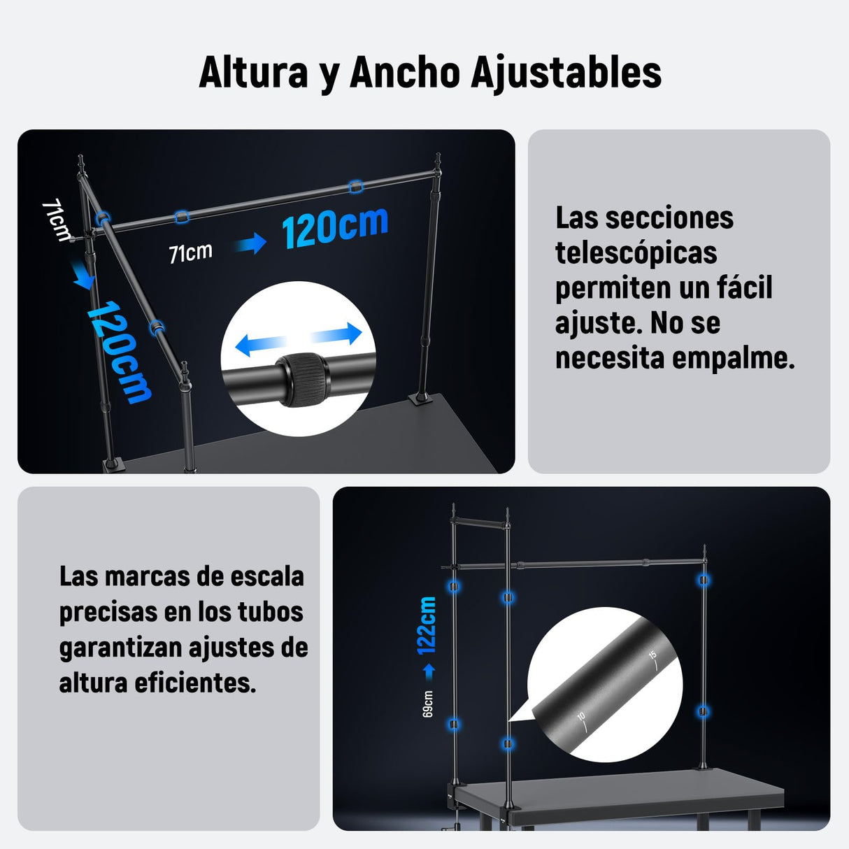 NEEWER Equipo de Montaje de cámara Superior con Doble Cabezal de Bola, súper Abrazadera/Soporte para teléfono/Abrazadera C para Fotos de Escritorio, Plataforma de Montaje de Metal para múltiples