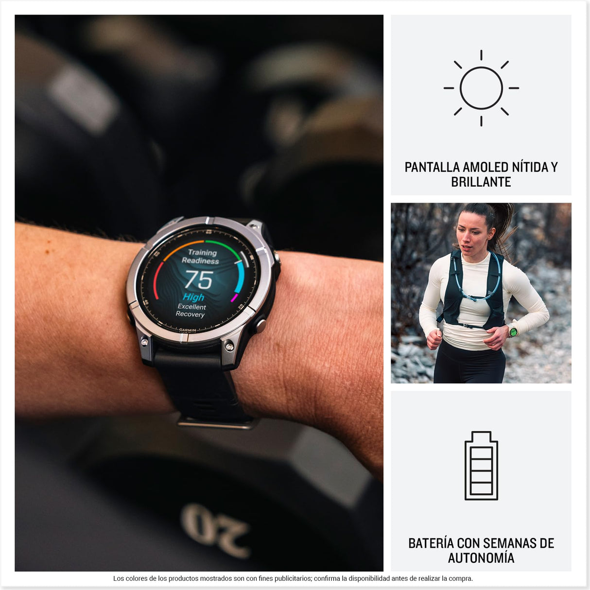 Garmin fēnix E - 47mm - Reloj de Alto Rendimiento GPS Multideporte con Pantalla táctil AMOLED, Frecuencia cardíaca, Mapas y hasta 10 días de autonomía, Acero Plateado