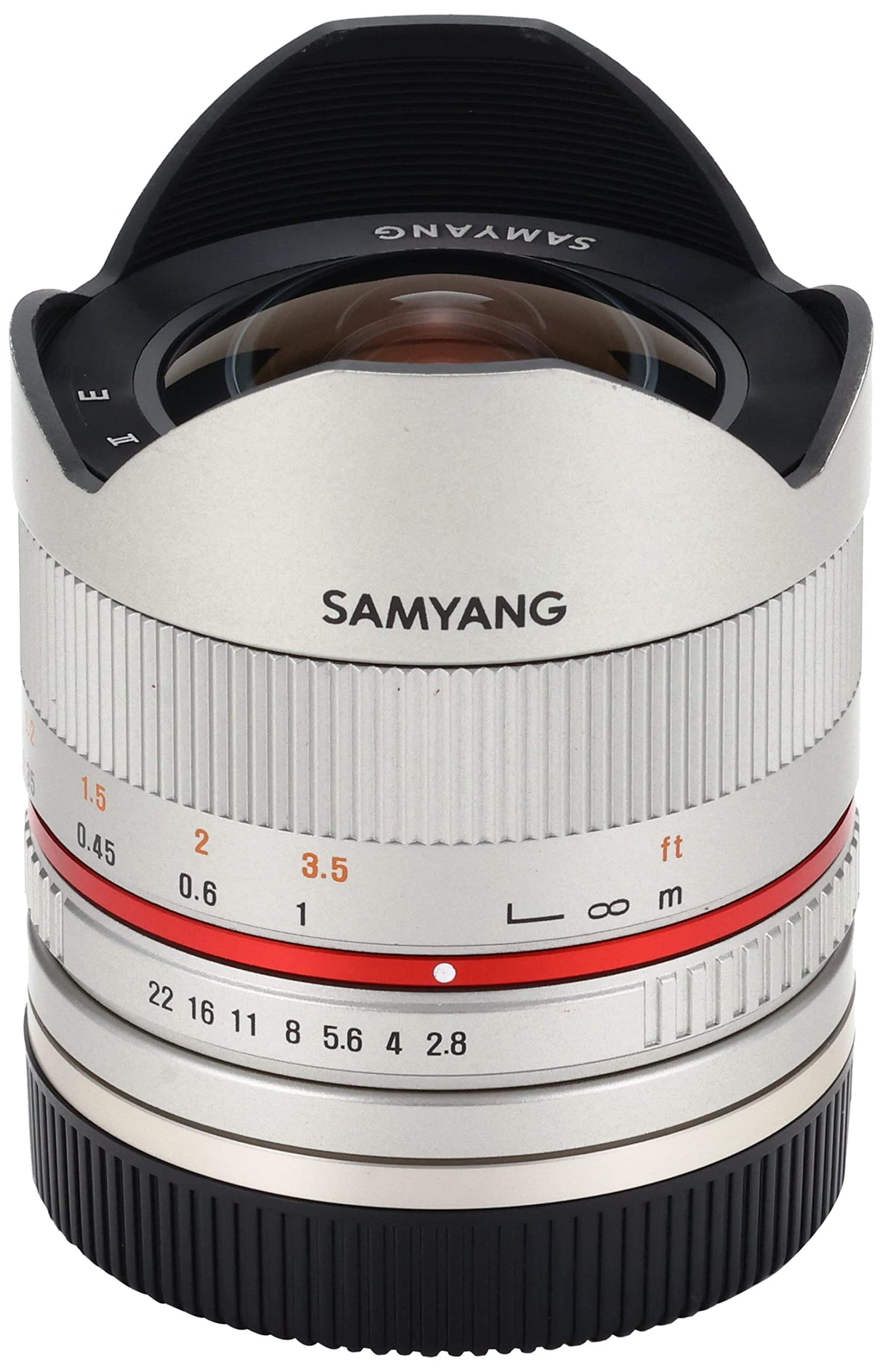 Samyang F1220306102 - Objetivo fotográfico CSC-Mirrorless para Sony E (Distancia Focal Fija 8mm, Apertura f/2.8-22 II UMC, Ojo de pez), Plateado