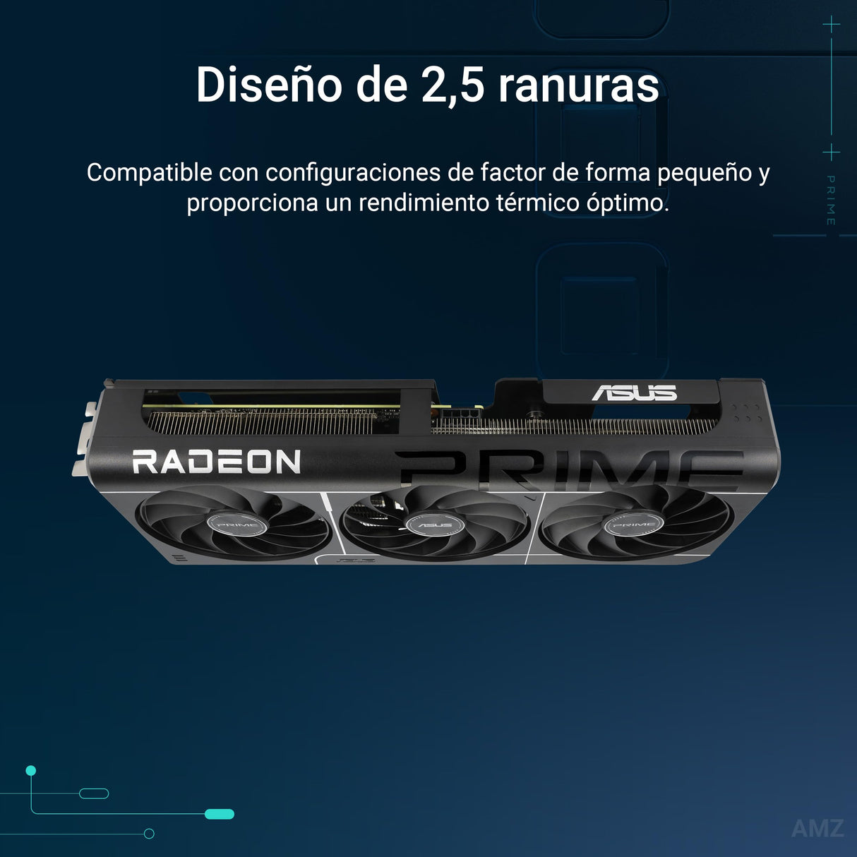 ASUS Prime Radeon RX 9060 XT 8 GB GDDR6 OC Edition, Tarjeta gráfica, PCIe 5.0, HDMI/DP 2.1, diseño de 2.5 Ranuras, Ventiladores Axial-Tech, rodamientos de Doble Bola, Doble BIOS, GPU Guard