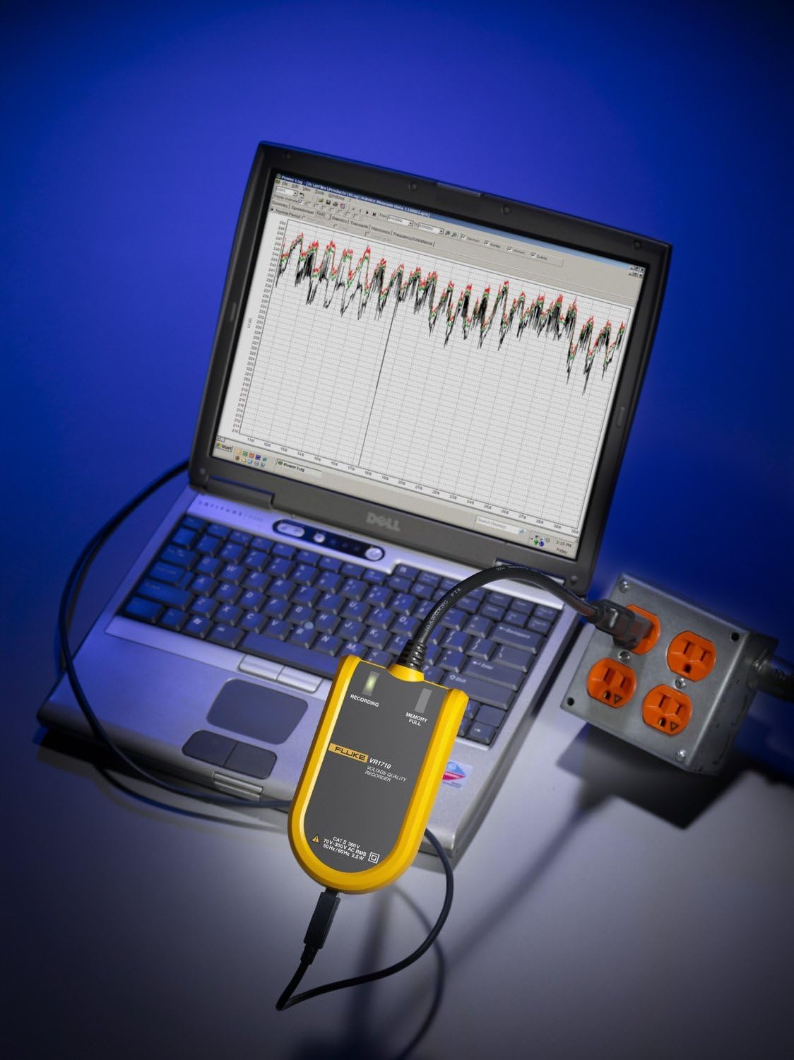 Fluke Grabadora de calidad de voltaje VR1710, monofásica