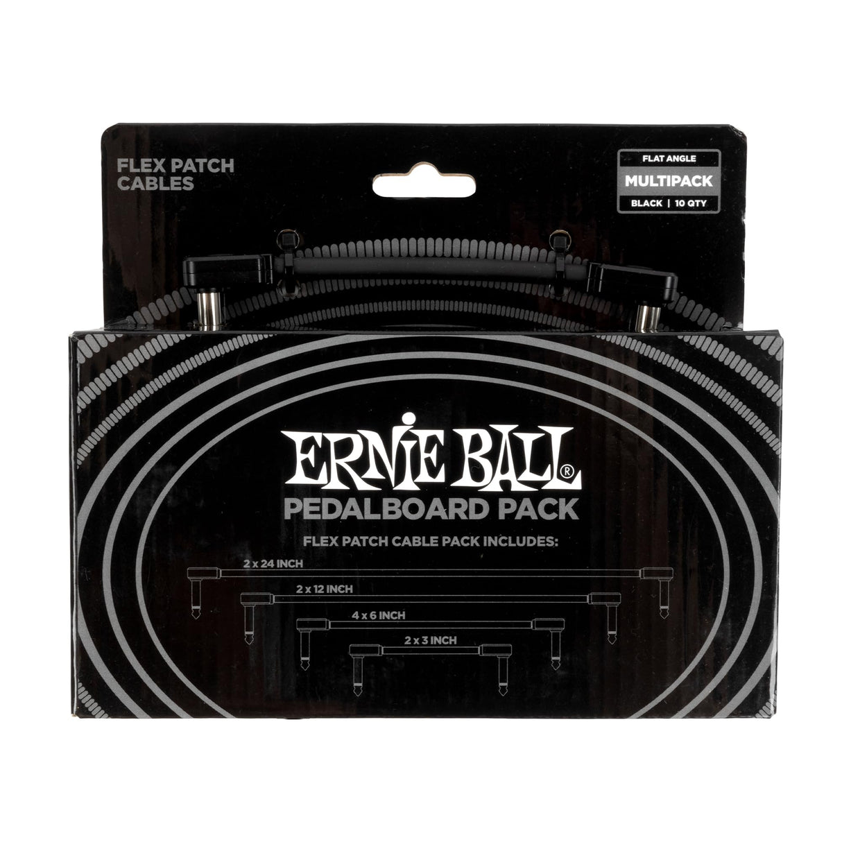Ernie Ball Flex Patch Cables - Pedalera, paquete múltiple, color negro