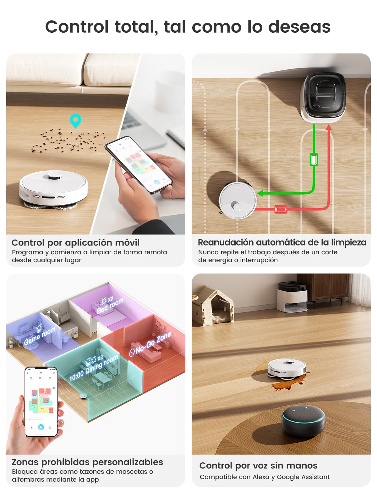 LEFANT M3 Robot Aspirador y Fregasuelos, Potente Succión de 12000 Pa, Doble Giro Fregar, Lavado y Secado Automático, Vaciado Automático para 3,2 L, Cepillos Antienredos, App/Alexa/iWatch, 2,4 G y 5G