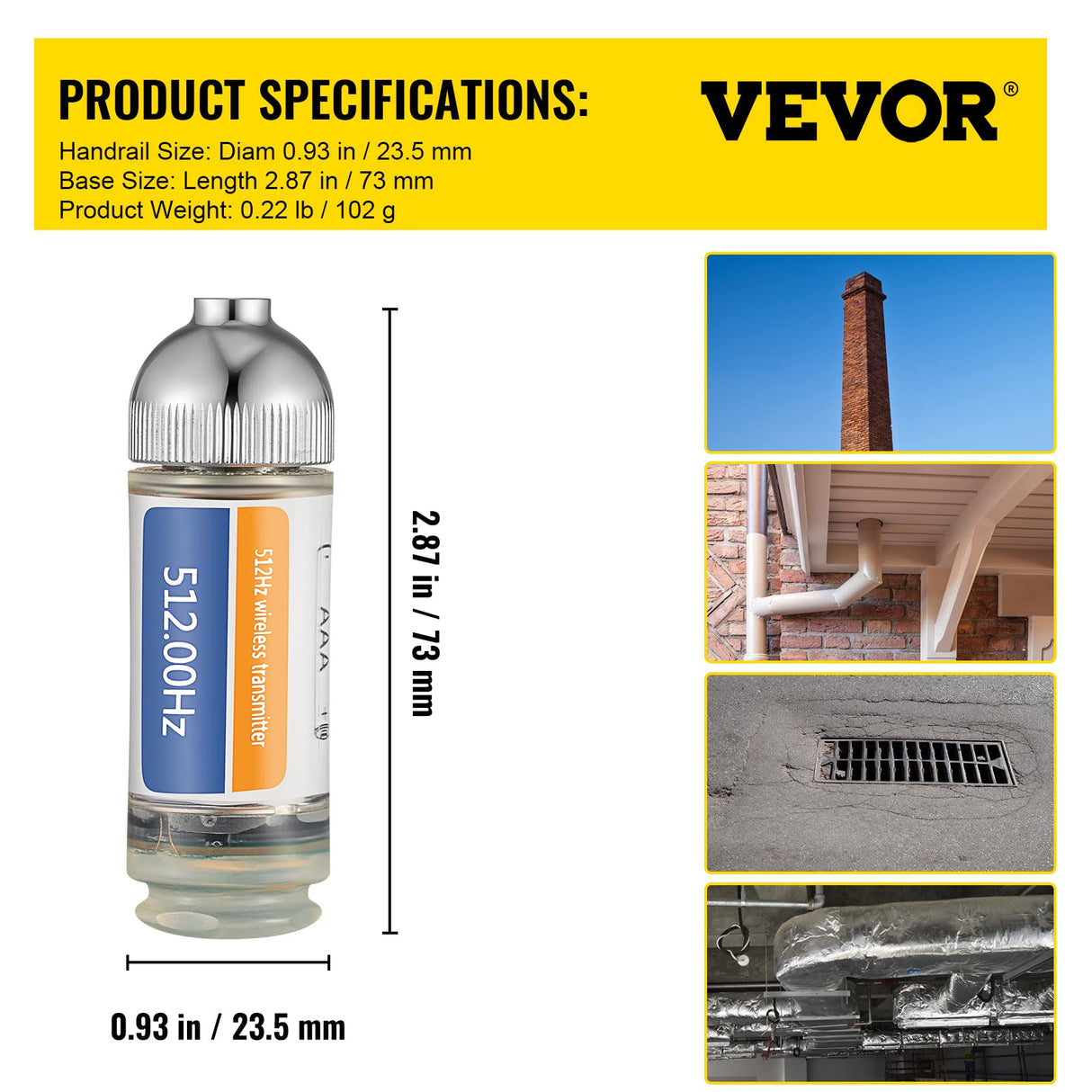 VEVOR Locator Transmisor de sonda, Color metálico