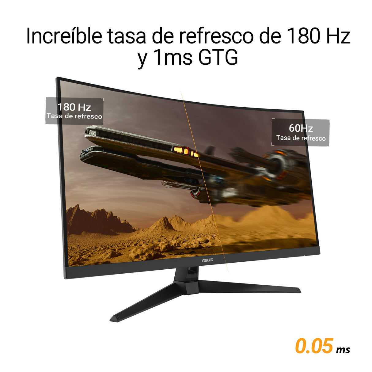 ASUS TUF Gaming VG32WQ3B Monitor Gaming QHD de 31.5 Pulgadas, Curvo, 180 Hz, ELMB, FreeSync, Tiempo de Respuesta de 0.5 ms, 90% DCI-P3, HDR, DisplayWidget Center