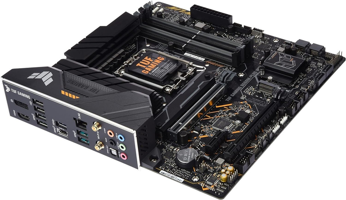 ASUS TUF Gaming B660M-PLUS WiFi - Placa Base Intel B660 (LGA 1700) mATX (VRM de 10+1 Fases, PCIe 5.0, DDR5, M.2 PCIe 4.0, Wi-Fi 6, 2.5Gb Ethernet, USB 3.2 Gen. 2x2 Tipo C, Aura Sync)