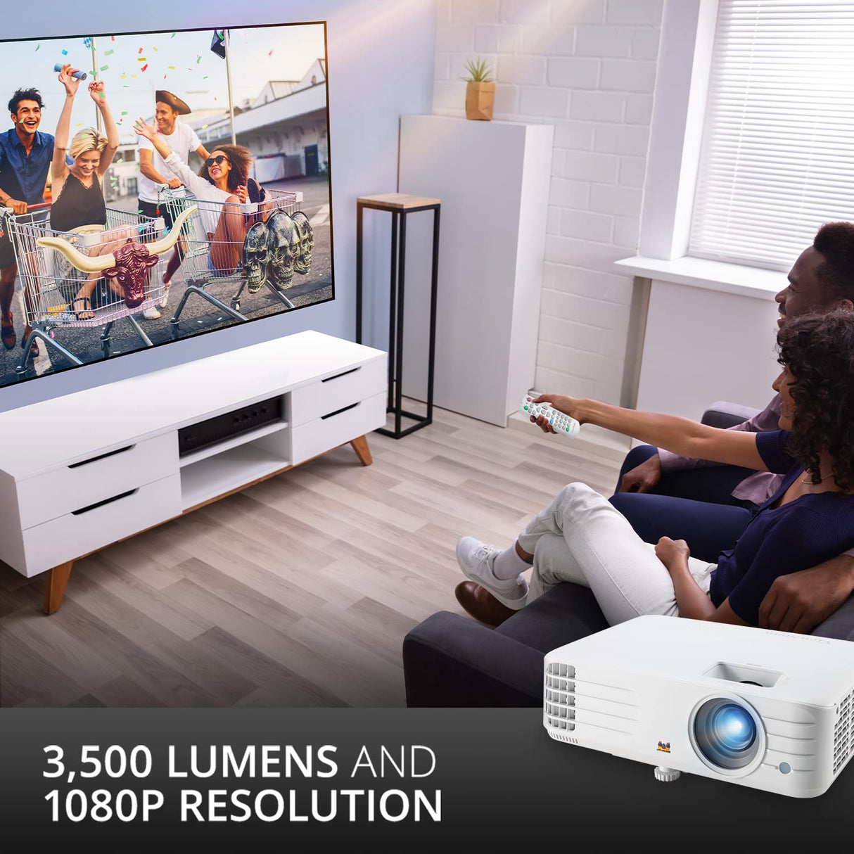 ViewSonic PX701HDH Full HD 3.500 lúmenes 12.000:1 Contrast TR 1.50-1.65 1.1x Optical Zoom Vertical Keystone Lens Shift V. 1x VGS 2X, Blanco