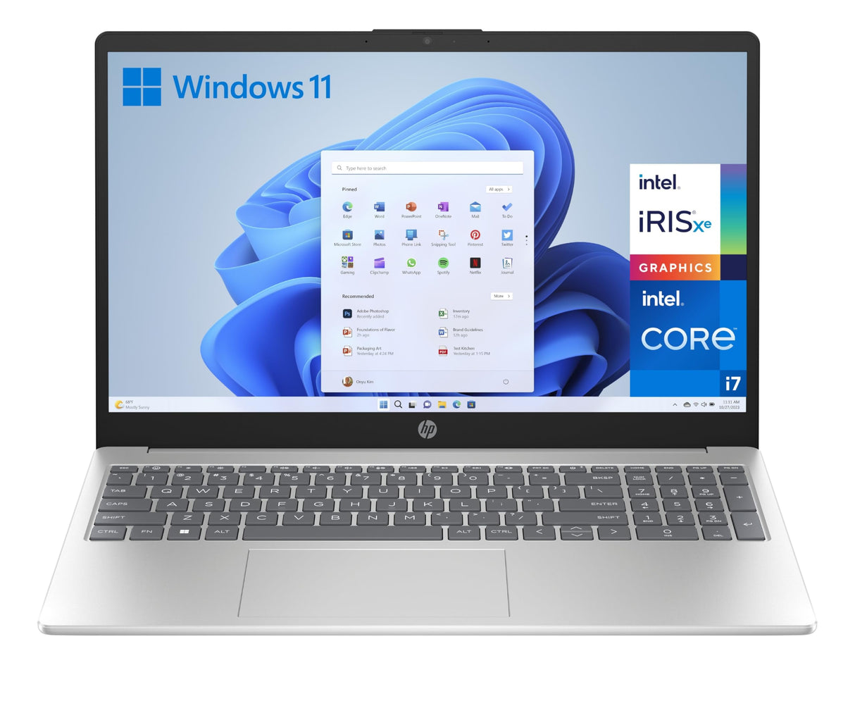HP 15-fd0195ns - Ordenador portátil de 15.6" FHD (Intel Core i7-1355U, 16GB RAM, 512GB SSD, Intel Iris Xe Graphics, Windows 11 Home) Plata - Teclado QWERTY Español