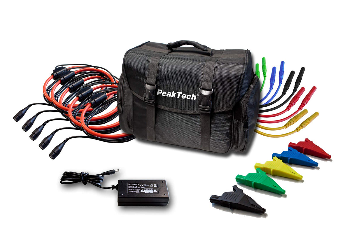 PeakTech 4145 - Analizador de potencia trifásico, analizador de red, medidor de potencia, analizador de potencia con LAN, USB, pantalla TFT y registrador de datos, amplias funciones de análisis,