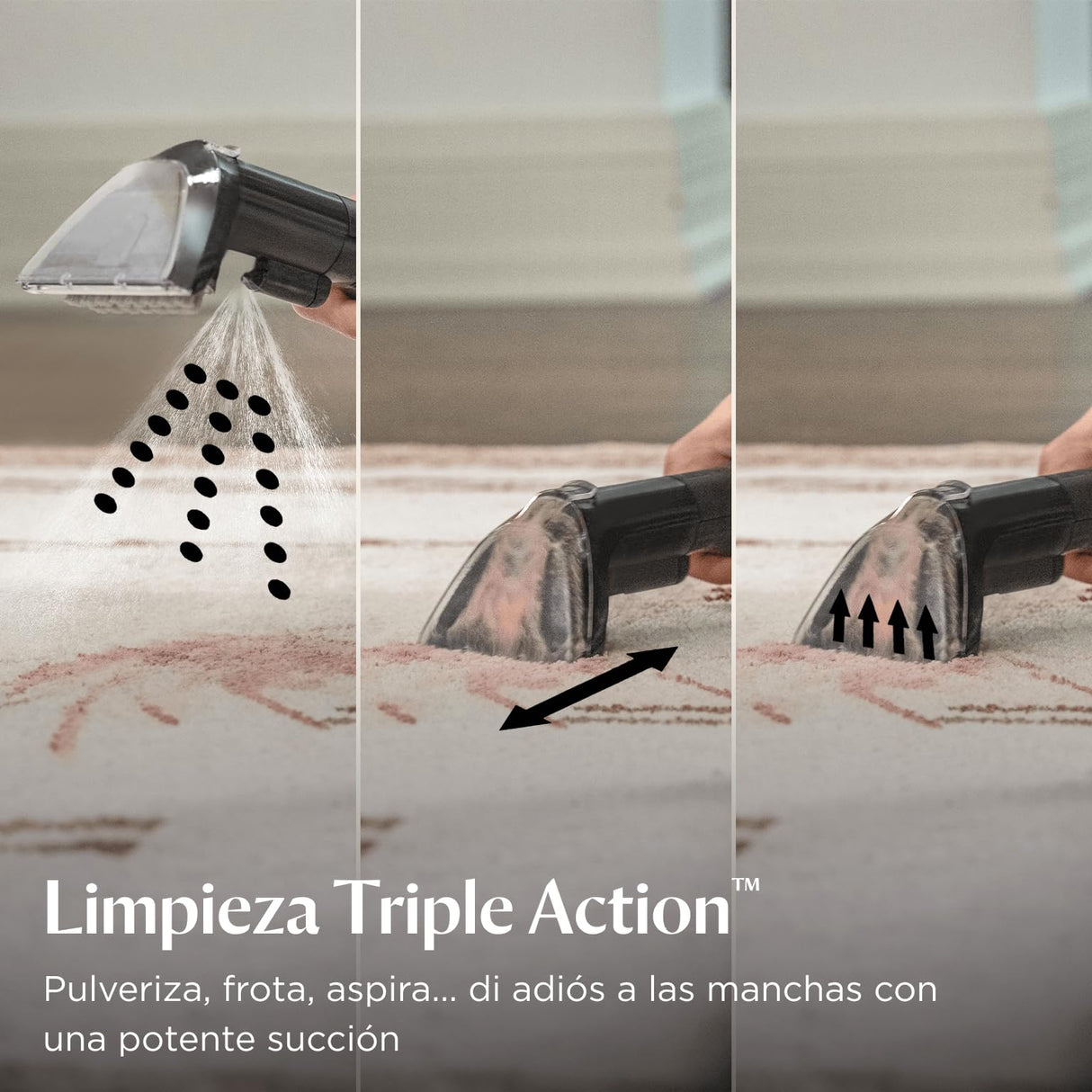 BISSELL SpotClean ProHeat Advanced, Aspiradora de agua tapiceria, limpia tapicerias multisuperficie compacta, Potente 1125W, Sistema triple limpieza profunda para manchas difíciles, Con cable, 3924N
