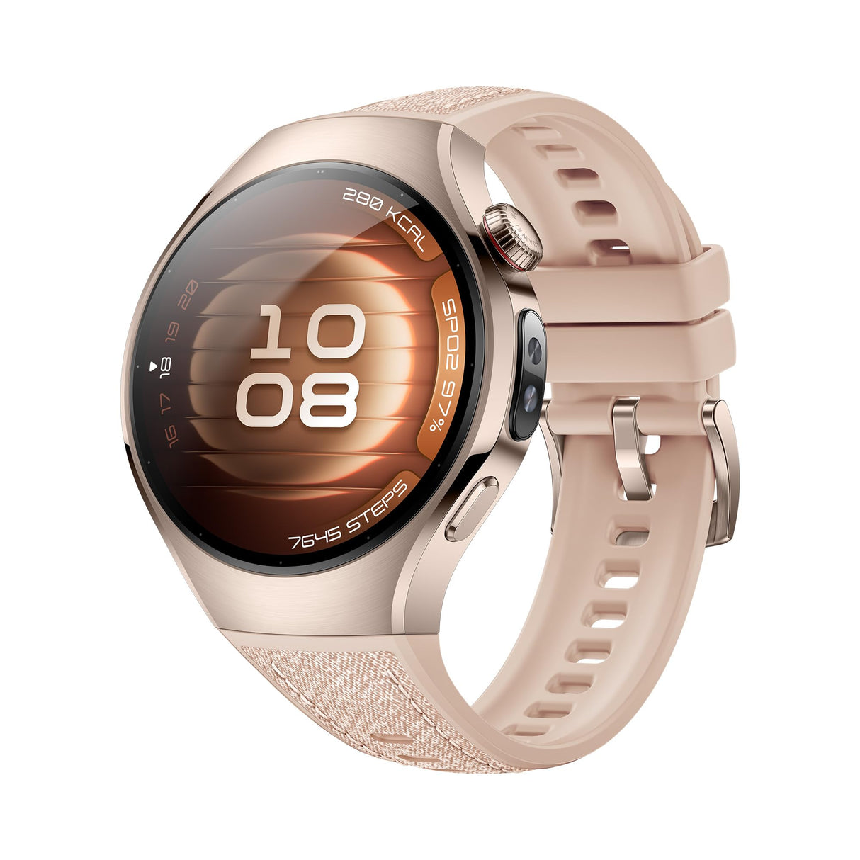 Montre connectée Huawei Watch 5 42 mm Bluetooth Beige avec bracelet en fluoroélastomère Beige