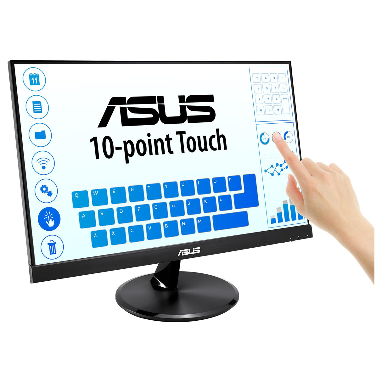 ASUS VT229H Monitor Táctil de 21" | 60 Hz, FHD (1920x1080), IPS, Ángulos de visión de 178°, Sin Marco, No Webcam, No Ajustable en Altura, Luz Azul de Baja Intensidad, HDMI, dureza 7H, Negro