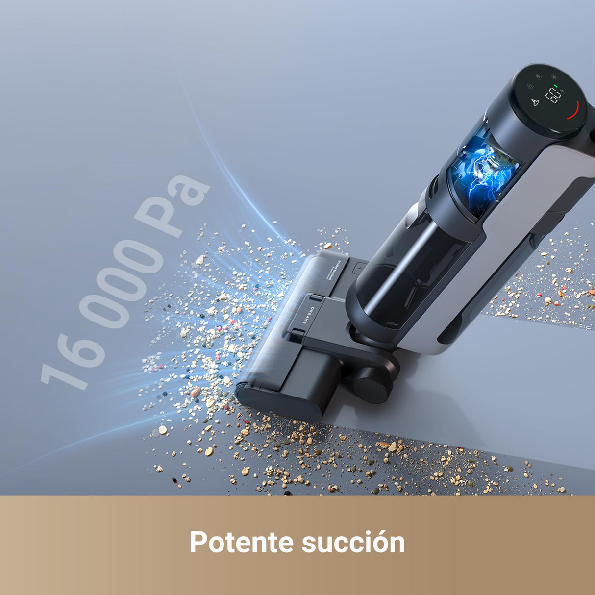 dreame H12S Aspiradora en Seco y Húmedo, 16000Pa Potencia Aspiradora Escoba Sin Cable, Múltiples Modos de Limpieza, Secado con Aire Caliente, Detección Inteligente de Suciedad, Negro