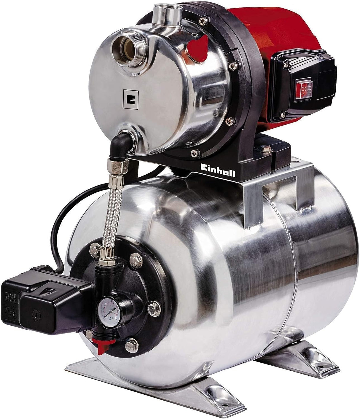 Einhell GC-WW 1250 NN - Grupo de presión con Hidrobox (1200 W, 5000 L / h Tasa de suministro máx., Presión de entrega máxima 5 bar, interruptor de presión, manómetro, contenedor de 20 L)