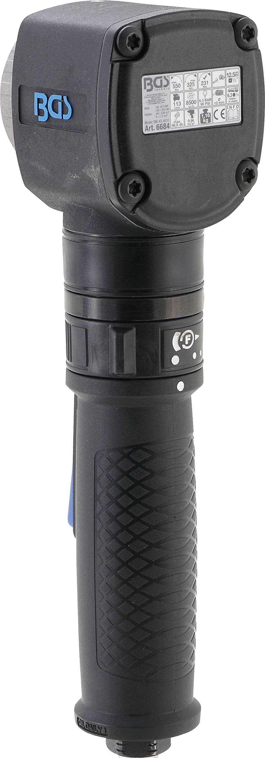 BGS 6684 | Pistola neumática de impacto | acodada | 12,5 mm (1/2") | 550 Nm