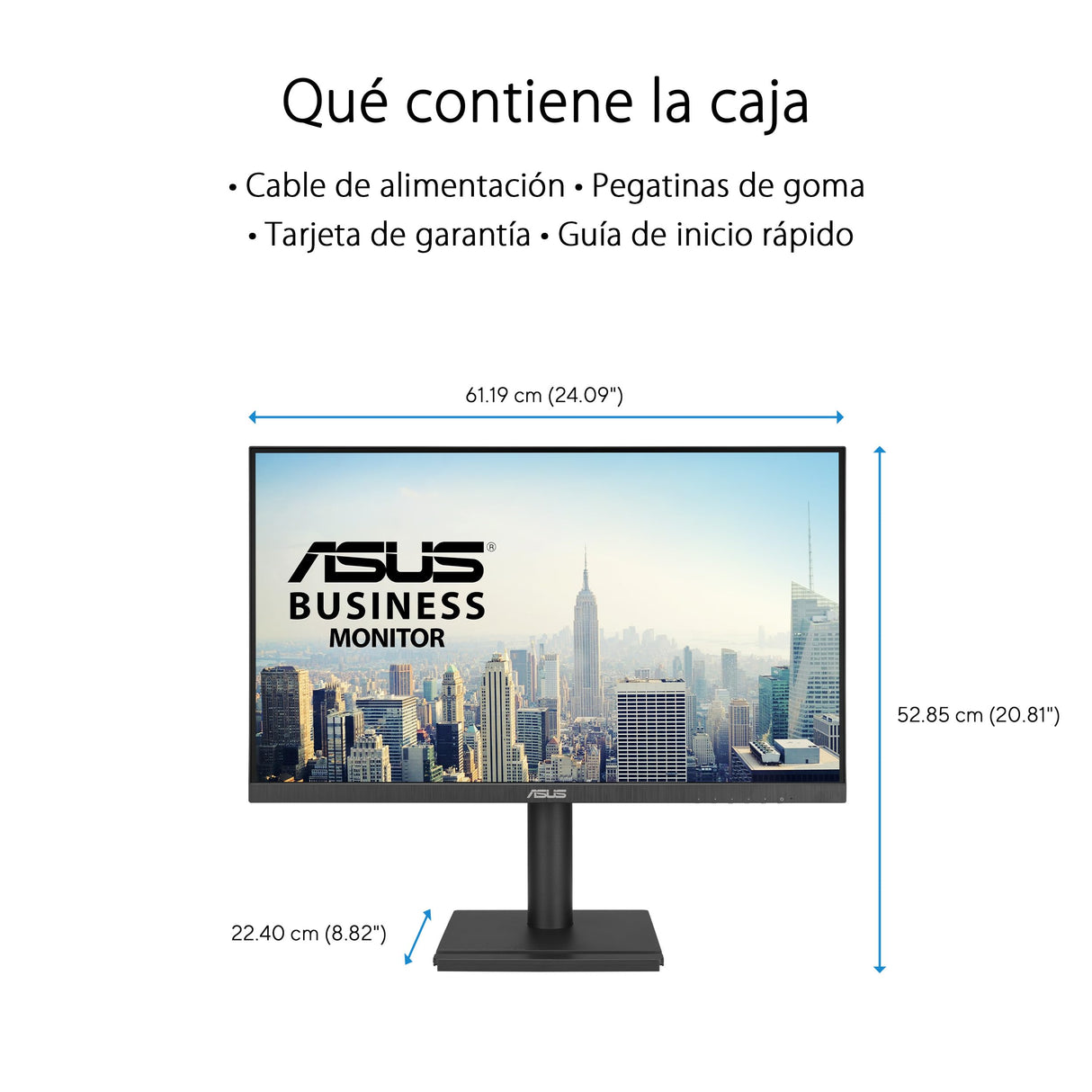ASUS VA27DQFS Monitor profesional de 27 Pulgadas, IPS, Full HD, sin marco, 100 Hz, Adaptive-Sync, MPRT de 1 ms, HDMI, DisplayPort, VGA, luz azul baja, antiparpadeo, diseño ergonómico, montaje en pared