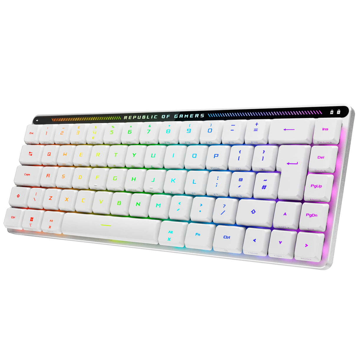 ASUS ROG Falchion RX - Teclado inalámbrico Compacto para Juegos 65% de Perfil bajo, interruptores ópticos ROG RX Rojos prelubricados, Espuma amortiguadora de Silicona, Panel táctil Interactivo,