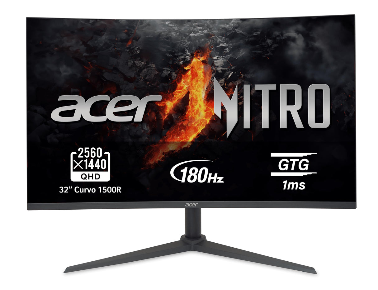 Acer Nitro XZ320QU S3 - Monitor Gaming 31,5" WQHD 180 Hz (80 cm, 2560x1440, 16:9, 250 Nits, Tiempo de Respuesta 1ms VRB, AMD FreeSync, 2xHDMI 2.0/1xDP 1.4) Monitor PC Gaming, Negro
