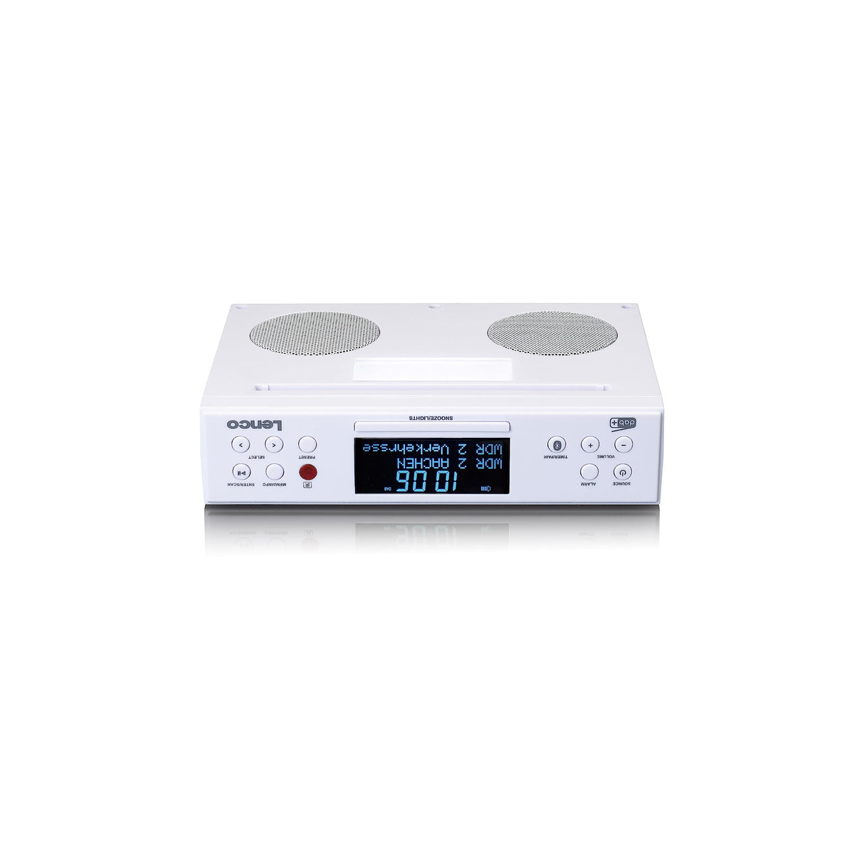Lenco KCR-190 Radio de Cocina DAB+ - Bluetooth - PLL FM - 30 Presets de Emisoras - Pantalla y Luz LED - Temporizador - Alarma - Blanco