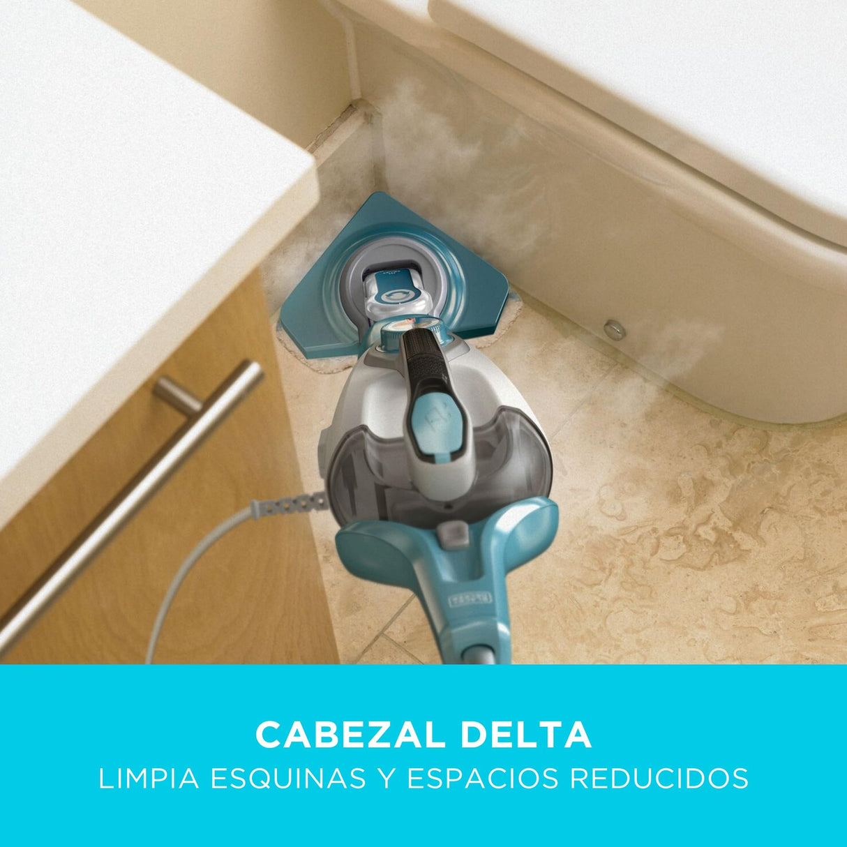 BLACK+DECKER Fregona a vapor y limpiador de mano multifunción 10 en 1 con guante y accesorios STEAMitt, BHSM1615DAM-QS