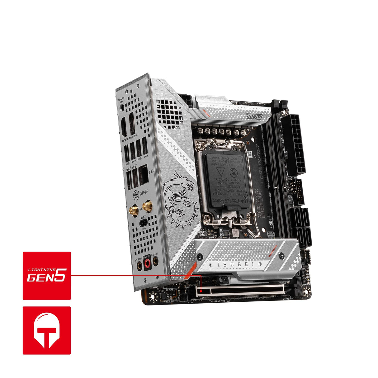 MSI MPG Z790I EDGE WIFI Placa base Mini-ITX - Soporta procesadores Intel 12th & 13th Gen Core, LGA 1700 - 105A SPS VRM, DDR5 Memory Boost 8000+MHz/OC, PCIe 5.0 x16, 2 x M.2 Gen4, Wi-Fi 6E
