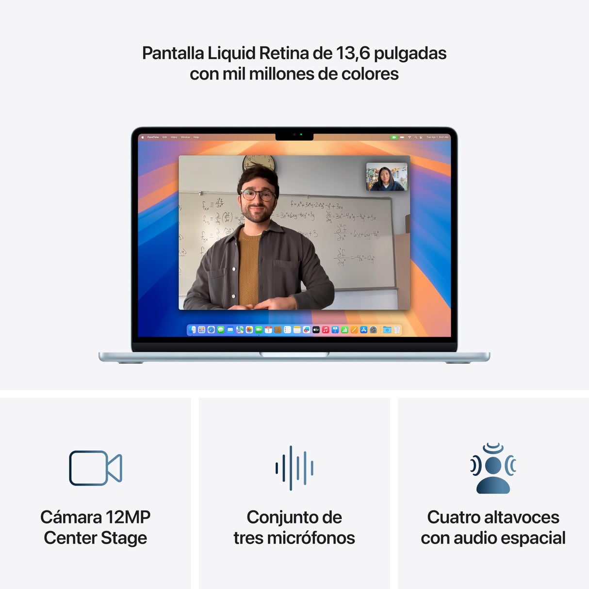 Apple 2025 MacBook Air de 13 Pulgadas con Chip M4: diseñado para Apple Intelligence, Pantalla Liquid Retina de 13,6 Pulgadas, 16 GB de Memoria unificada, 256 GB SSD, Teclado portugués; Azul Cielo