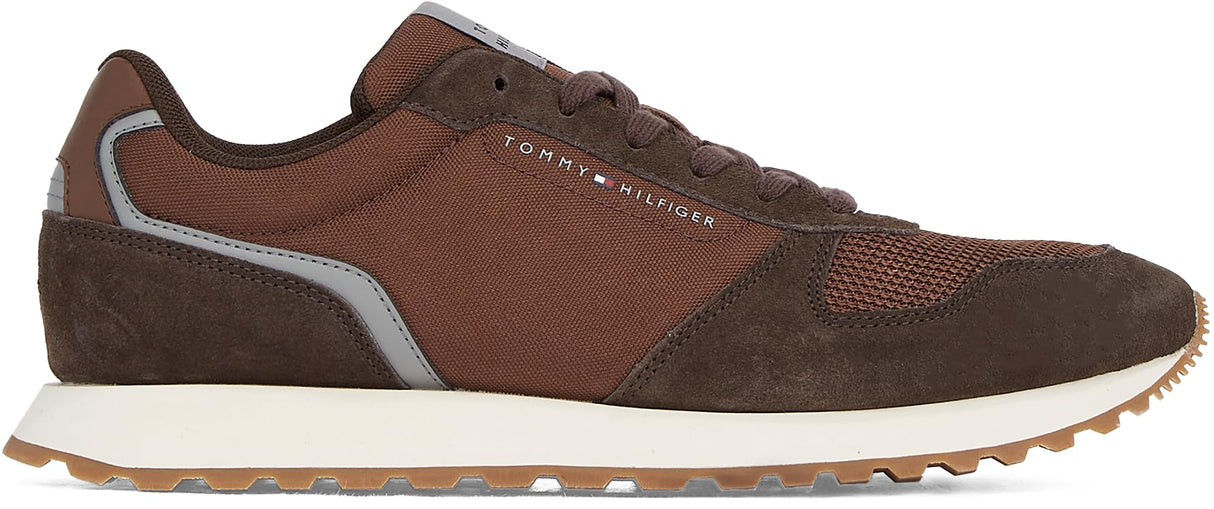 Tommy Hilfiger Runner Sneaker Hombre New Eva Mix Flag Calzado, Marrón (Ebony Brown), 43