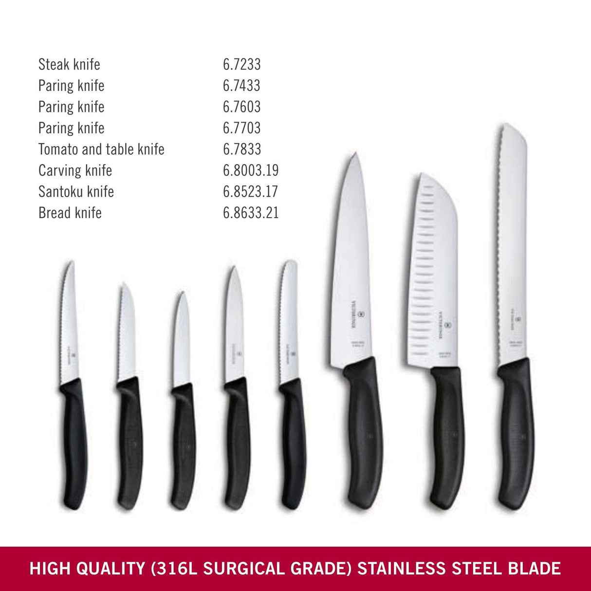Victorinox Swiss Classic Bloque de cuchillos, relleno, 8 piezas, almacenamiento de cuchillos, diseño elegante, madera