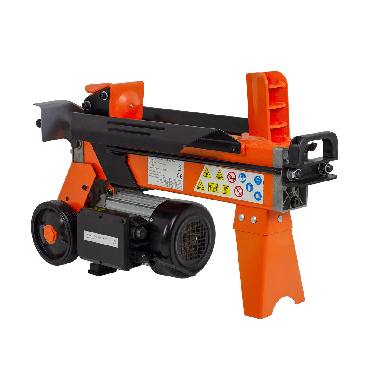 Forest Master FM5D-TC Partidor de Troncos Eléctrico de 5 Toneladas - Tiempo de Ciclo de 9 Segundos - Prellenado y Listo para Usar - Cumple con UKCA/CE - Incluye Banco de Trabajo y Protección
