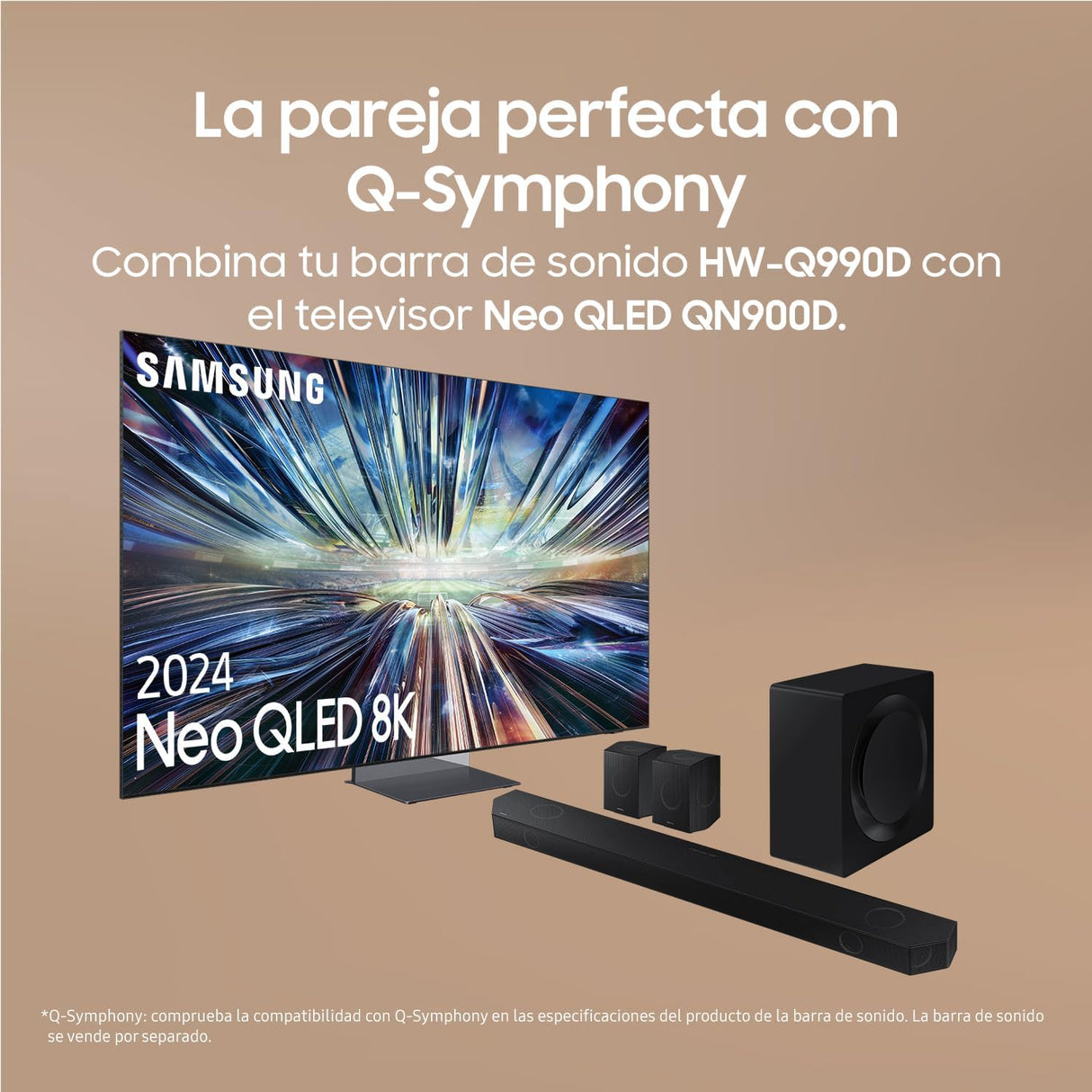 SAMSUNG Barra de Sonido HW-Q990D/ZF 2024 - Dolby Atmos inalámbrico, Q-Symphony,11.1.4 Canales, SpaceFit Sound Pro y Compatible con asistentes de Voz