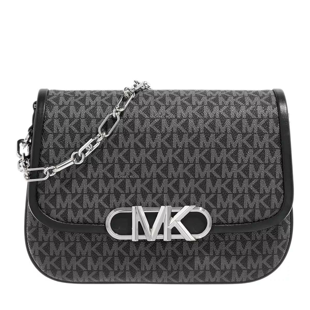 MICHAEL KORS Parker MD Saddle MSGR, Bag Women, BLK/OPTICWHT, One Size