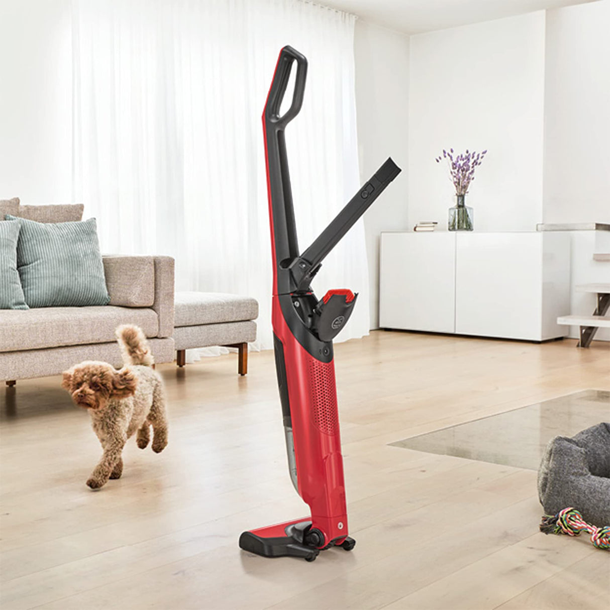 Bosch Serie | 4 Flexoo'o Gen 2 Aspirador Vertical sin Cable, 28 W, 0.4 litros, 82 Decibeles, 2 Velocidades, Rojo