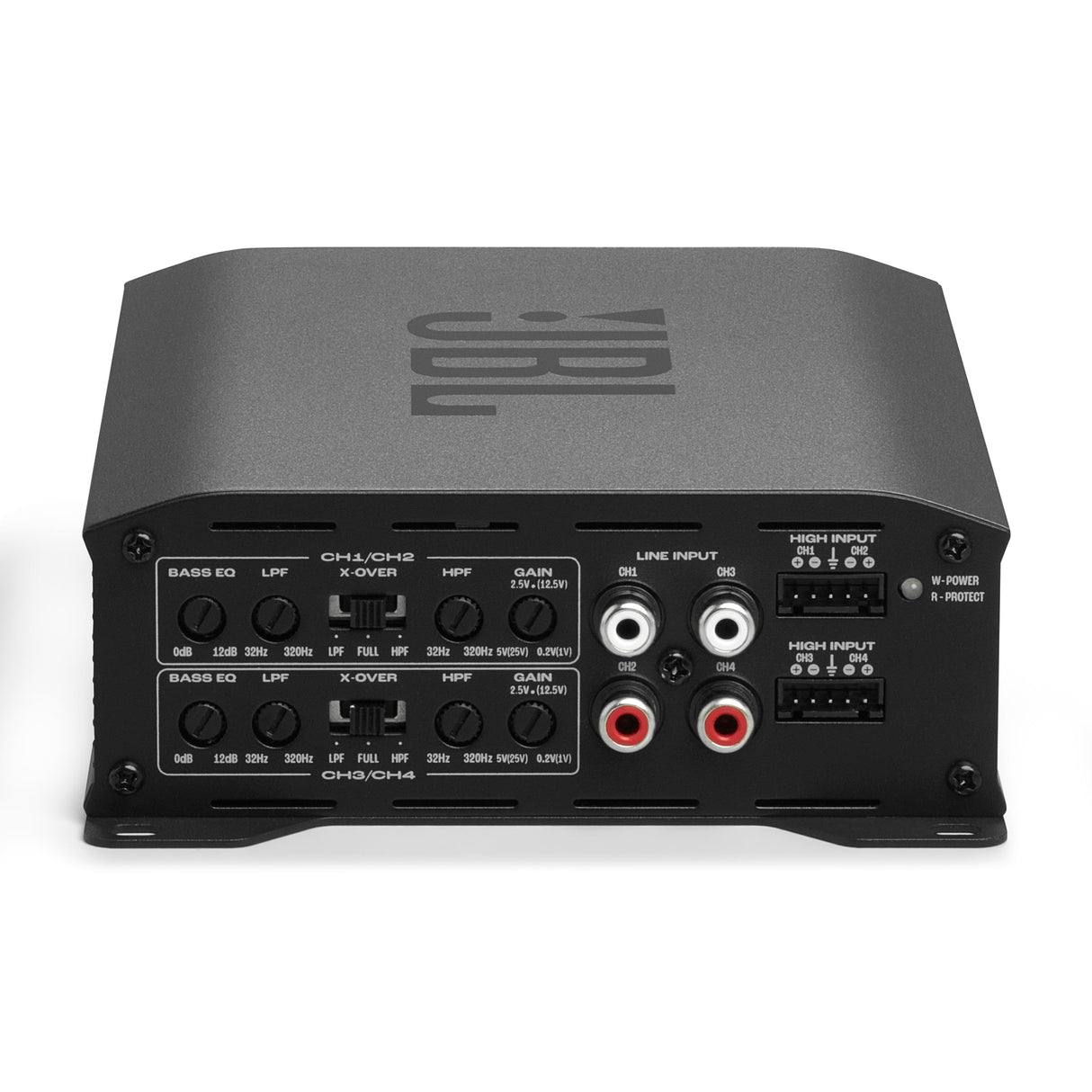 JBL Stage GT 60041 – Amplificador 4 Canales Coche, 1240W Pico, Filtro HP/LP, Diseño Delgado