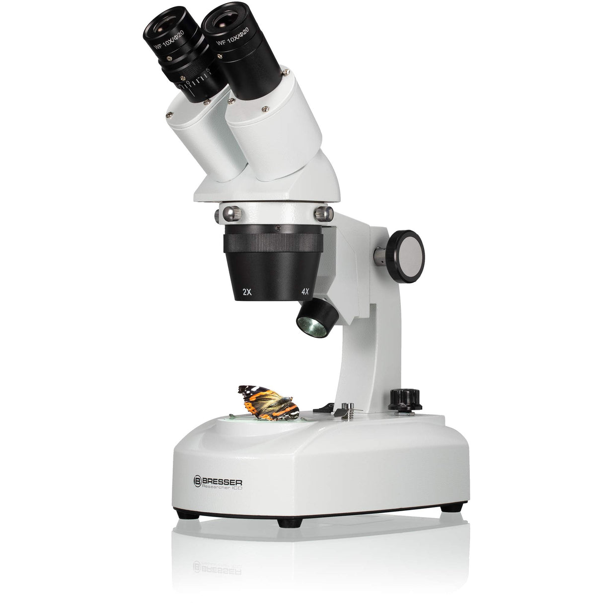 Bresser 5803100 Researcher ICD LED 20x-80x Microscopio, blanco