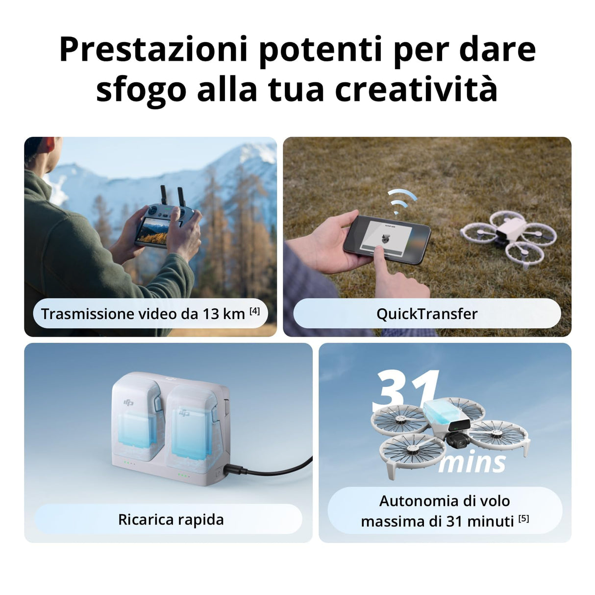 DJI Flip,Drone con cámara 4k adulto, mini drone con cámara, < 249g, drone función sígueme, 13km transmisión de vídeo, arranque manual,retorno automático,31min tiempo de vuelo,con delantal (Vuela Más)
