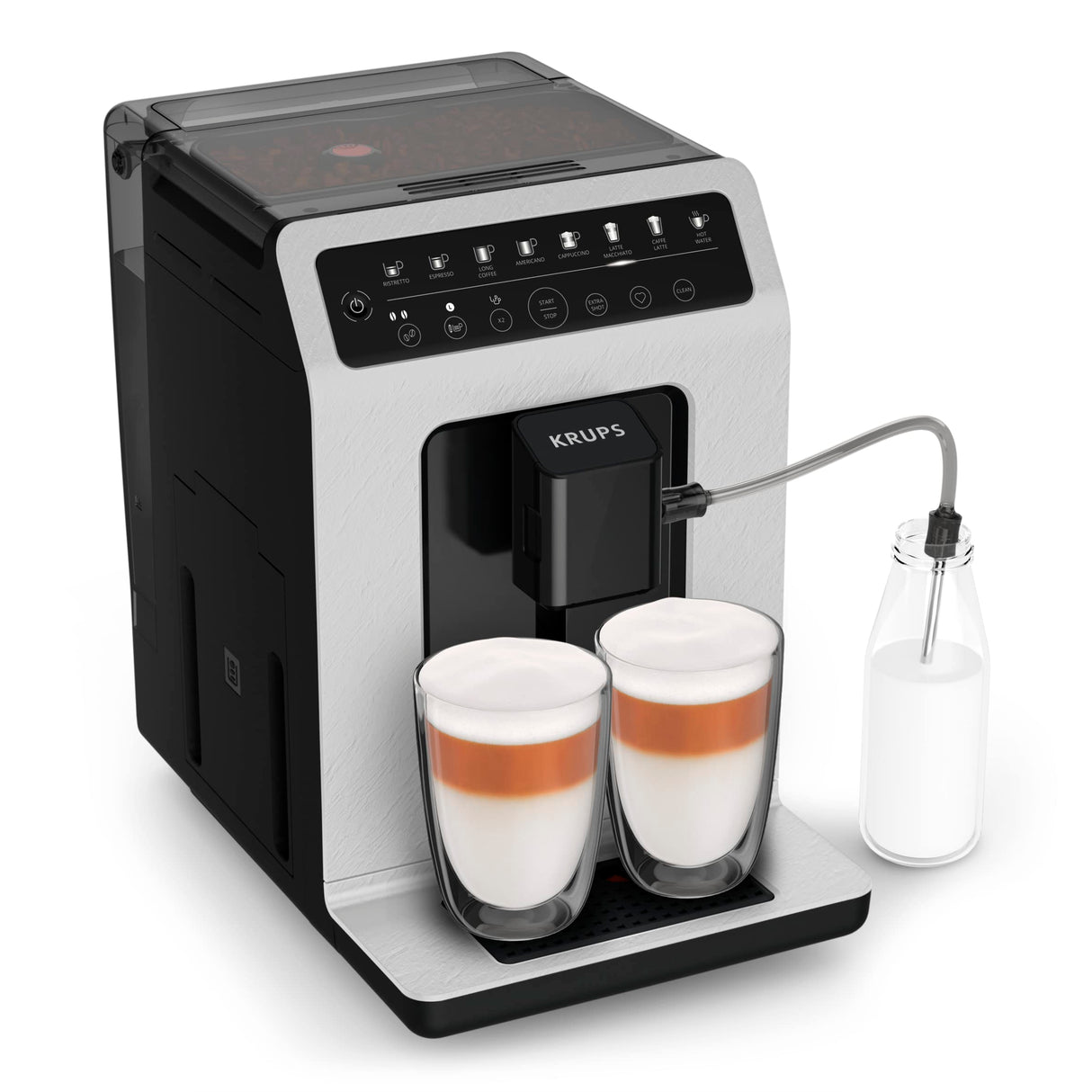 KRUPS Evidence Eco-Design, Cafetera automática, 7 bebidas preestablecidas, Cappuccino, Expresso, Bebidas lácteas, Sistema One-Touch, Hecho en Francia, Nube, Metal, YY4660FD