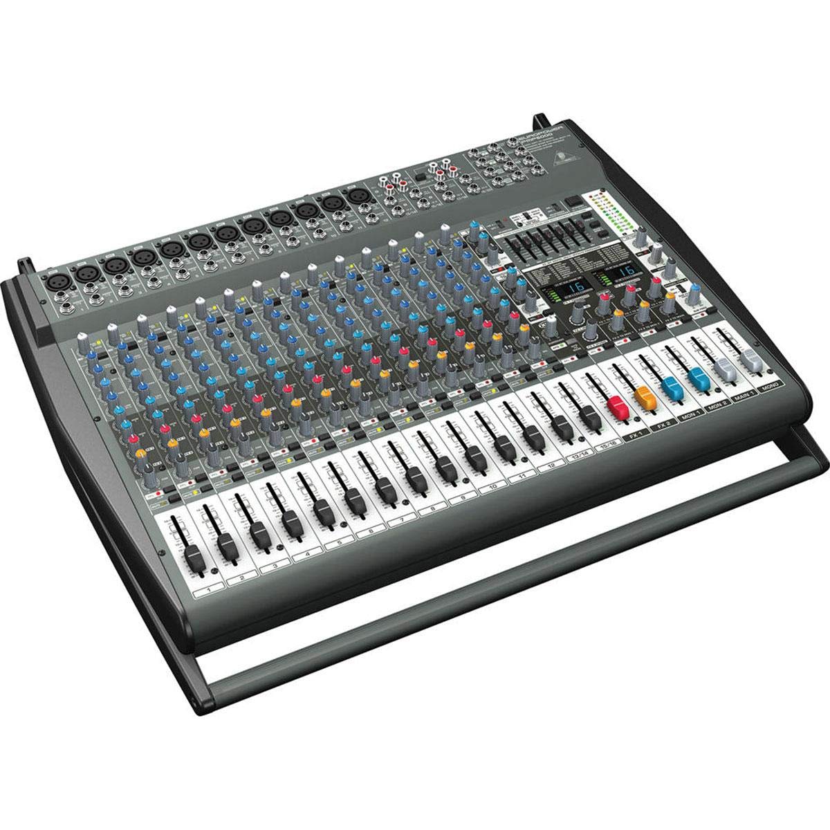 Behringer EUROPOWER PMP6000 Mezclador autoamplificado de 1600 vatios y 20 canales con procesador Dual Multi-FX y sistema de detección de retroalimentación FBQ